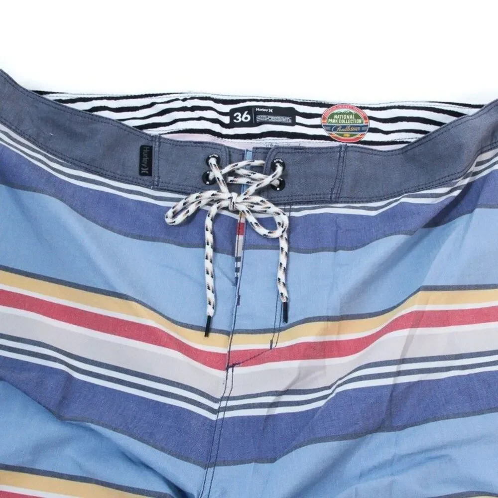 Hurley x Pendleton Board Shorts Mens Size 36 Blue Striped National Park Yosemite